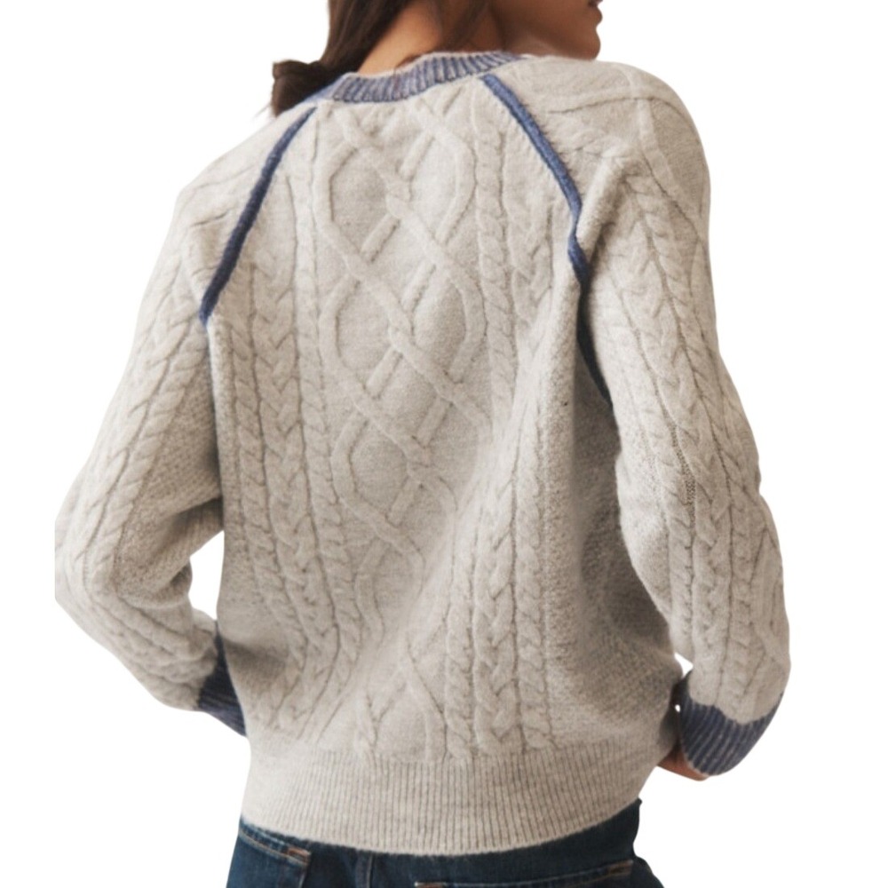 Anthropologie Pilcro Cable Knit Sweater Cozy House Home Embroidered Relaxed XS - Picture 2 of 9